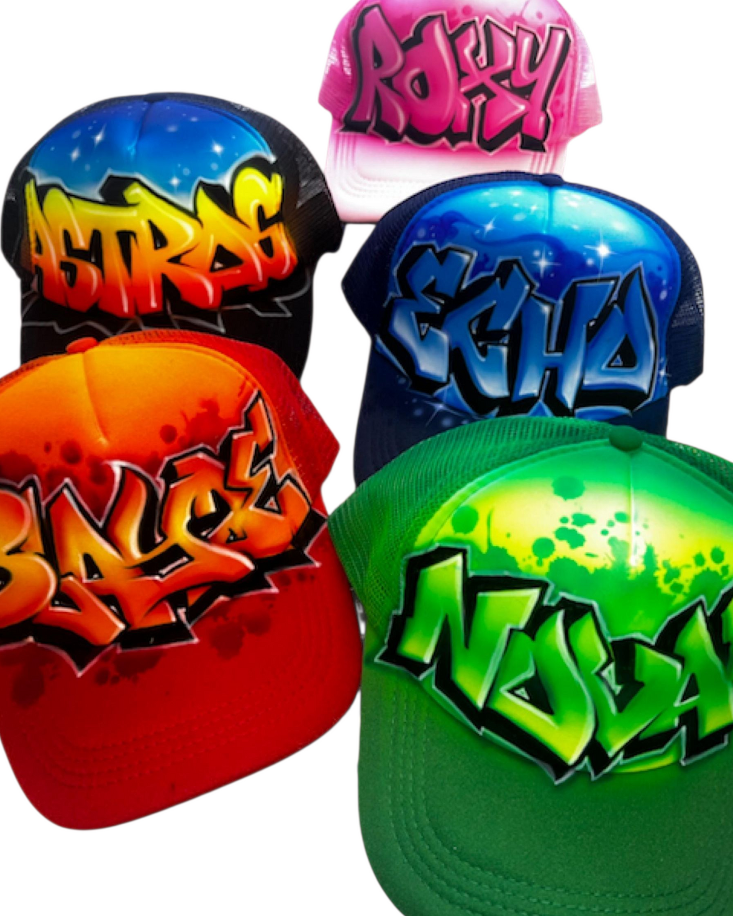 Airbrushed custom caps