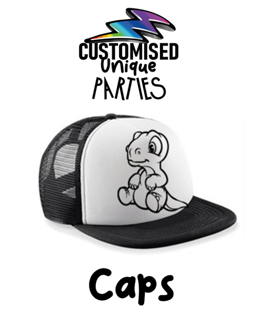 CUSTOM COLOUR-IN PARTY CAPS