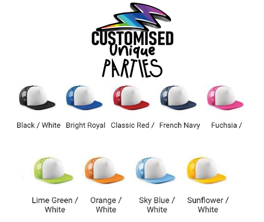 CUSTOM COLOUR-IN PARTY CAPS
