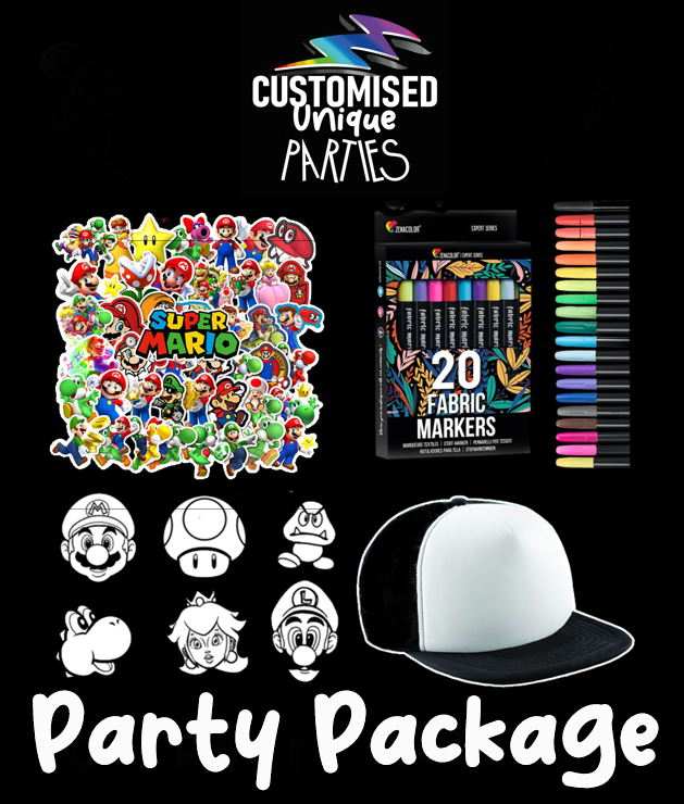 CUSTOM COLOUR-IN PARTY CAPS