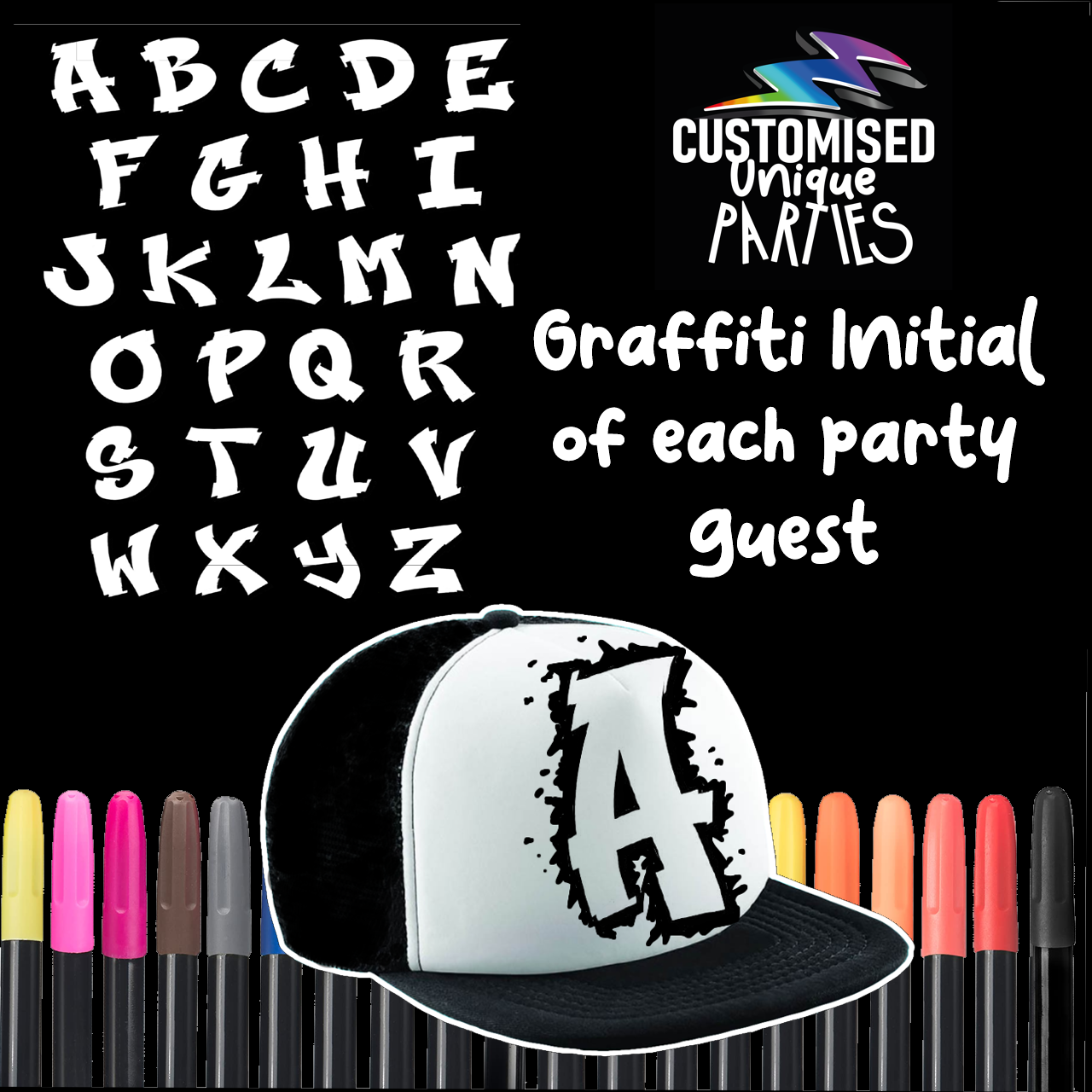 CUSTOM COLOUR-IN PARTY CAPS