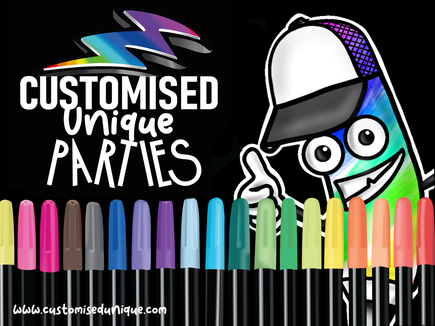 CUSTOM COLOUR-IN PARTY CAPS