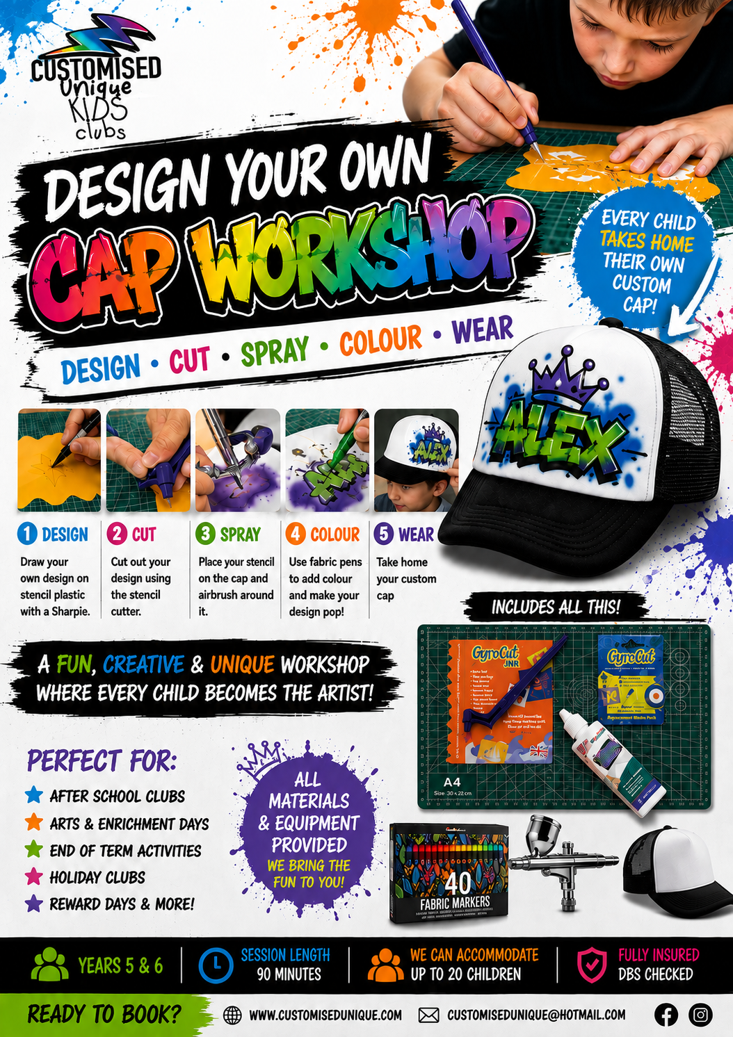 Customised Unique - Design your own cap workshop