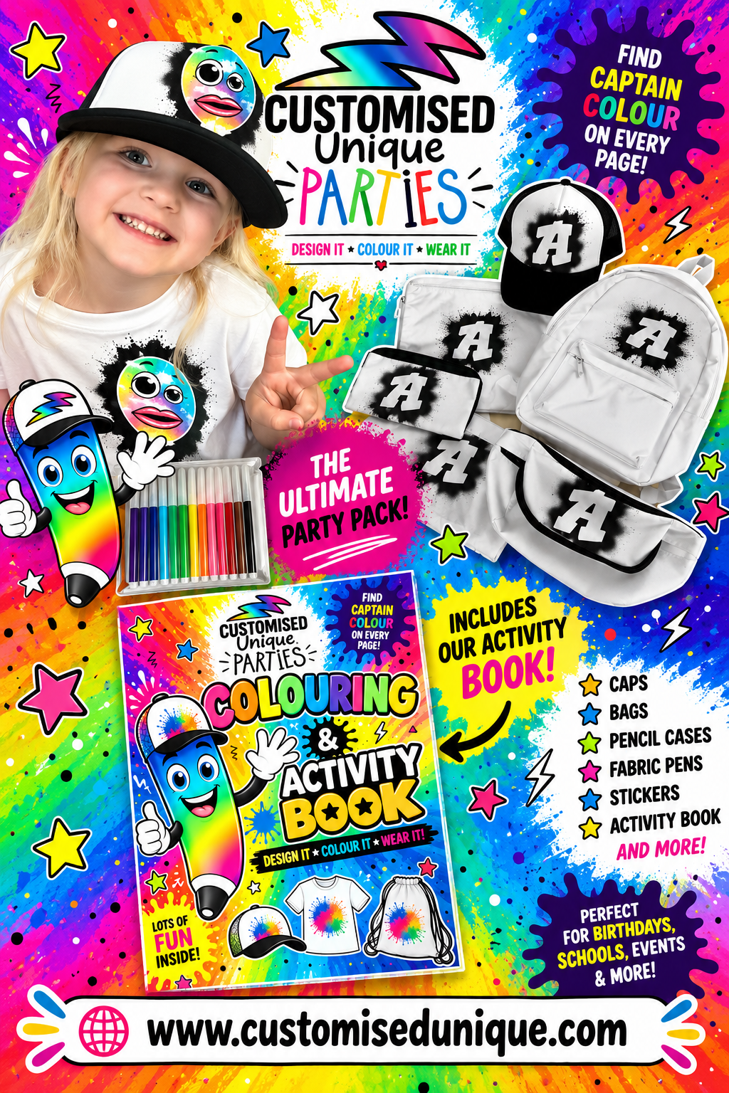 Colour-In Party Caps – The Activity & Party Bag in One